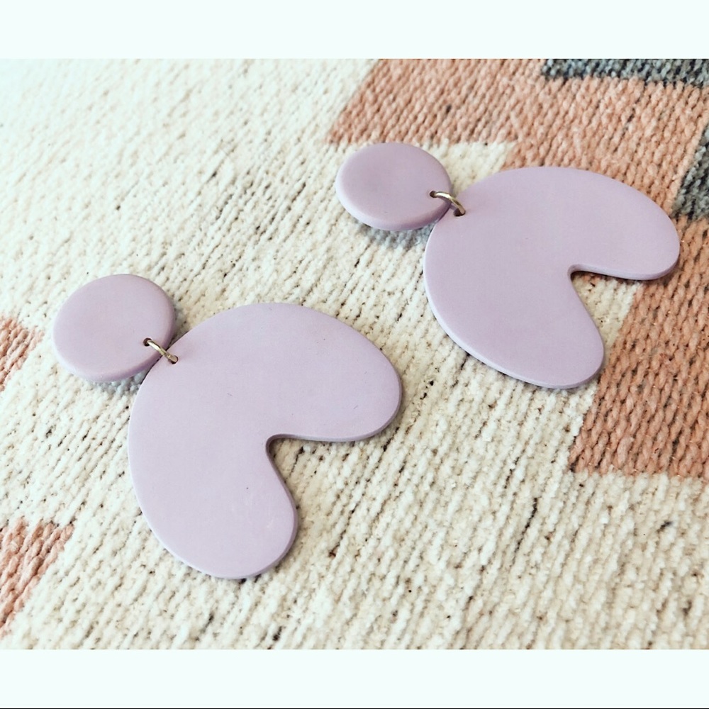 Statement Earrings | Ceramic | Lavender